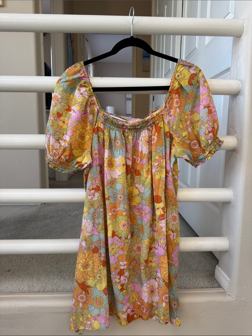 Show Me Your MuMu Pink Floral Metro Smocked Mini Dress - Picture 3 of 6